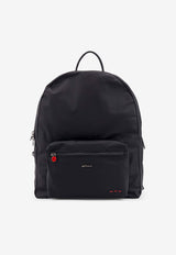Kiton Ciro Paone Logo Lettering Nylon Backpack Black UBA0084N0127001BLACK_Black_42176768