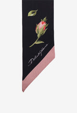 Dolce & Gabbana Floral Print Silk Scarf Black FS215AGDDPMHN5ZN_BOUQUETROSENERO_40005399