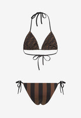 Fendi Striped Halterneck Bikini Brown FXBA28AT8GF13IZ_TABACCO MORO_41974894