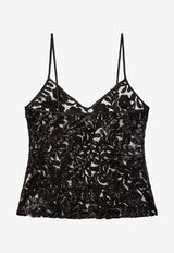 Golden Goose DB Sequined Tulle Cami Top Black GWP02661P00232090100_Black_41114762