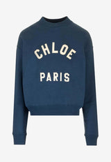 Chloé Logo Print Sweatshirt Blue CH24AJH121924C6_CLASSIC NAVY_41114733