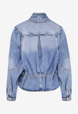 Isabel Marant Dolie Washed Denim Jacket Blue VE0614FAD1H02I30LU_Blue_41973263
