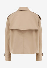 Burberry Double-Breasted Cropped Jacket Beige 8115792A1366_HONEY_40017489
