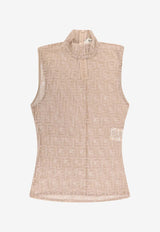 Fendi FF Jacquard High-Neck Top Beige FS9763AW8KF1UKB_MOU 26_41974891