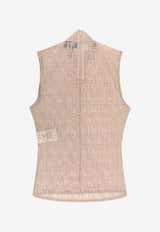 Fendi FF Jacquard High-Neck Top Beige FS9763AW8KF1UKB_MOU 26_41974891