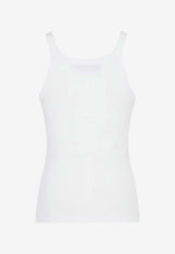 Fendi Logo Embroidered Ribbed Top White FS7966ANQMF0ZNM_White_41974920