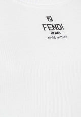 Fendi Logo Embroidered Ribbed Top White FS7966ANQMF0ZNM_White_41974920