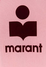 Isabel Marant Etoile Logo Print Crewneck Sweatshirt Pink SW0160FAD1M04EBGBY_BubblegumBurgundy_41973216