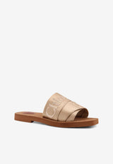 Chloé Woody Satin Flat Sandals Sand CH26S188VH291_Light Sand_41114860