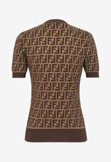Fendi FF Jacquard Knit Top Brown FZXC72ASJTF0GGE_Tobacco_42821654
