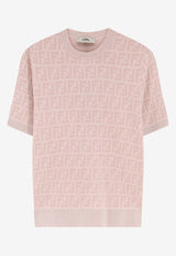 Fendi FF Jacquard Knit T-shirt Pink FZXE50AYM1F1UKC_GRAPEFRUIT 26_42821592