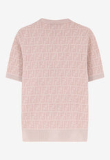 Fendi FF Jacquard Knit T-shirt Pink FZXE50AYM1F1UKC_GRAPEFRUIT 26_42821592