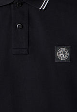 Stone Island Logo-Patched Polo T-shirt L1S152200012S0018V0020_Blue_43233365