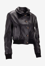 Leather Button-Up Jacket