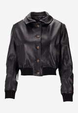 Leather Button-Up Jacket
