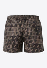 Fendi FF Monogram Swim Shorts Brown FXB077A79FF13IZ_TABACCO/MORO_29852660