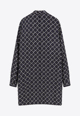 Gucci Horsebit-Print Silk Mini Dress Black 853056ZAUM11173_BLACK WHITE MC_44132614