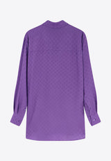 Gucci GG Jacquard Long-Sleeved Shirt Purple 837168Z7ATQ5007_NEW MAGIC PURPLE_44132677