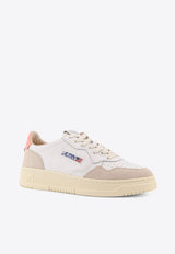 Autry Medalist Leather and Suede Sneakers White AULWLS13WHT PEACH PINK_Bianco Pesca_44128564