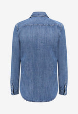 Polo Ralph Lauren Logo-Embroidered Denim Shirt Blue