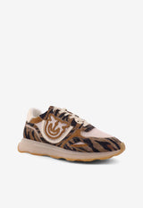 PINKO Leather Low-Top Sneakers Beige