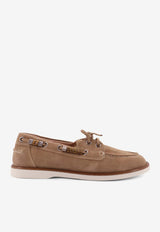 PINKO Logo-Plaque Leather Loafers Beige