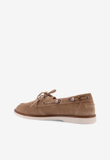 PINKO Logo-Plaque Leather Loafers Beige