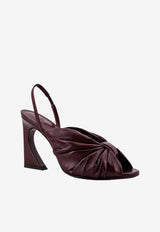Fendi 100 Draped Leather Sandals Plum