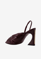 Fendi 100 Draped Leather Sandals Plum