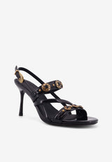 PINKO 80 Leather Stilettos Sandals Black