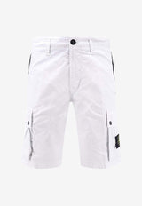 Stone Island Logo-Patched Bermuda Shorts Blue