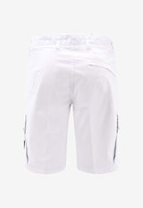 Stone Island Logo-Patched Bermuda Shorts Blue