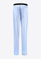 Logo-Embroidered Straight-Leg Pants