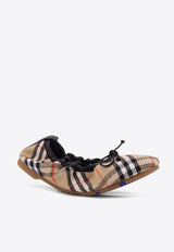 Burberry Checked Bow Ballet Flats Brown 8121103B9368_SAND IP CHECK_40017416