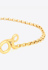 Chloè Logo-Lettering Belt Gold