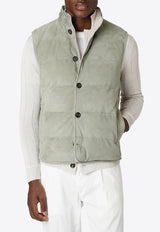 Reversible Suede Padded Vest