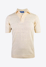 Linen-Blend Polo T-shirt