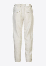 Turn-Up Pants with Elastic-Waist