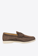 Suede Loafers with Penny-Strap