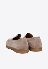Suede Loafers with Engraved-Logo