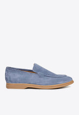 Suede Loafers with Engraved-Logo