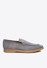 Suede Loafers with Engraved-Logo