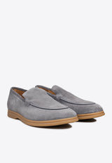 Suede Loafers with Engraved-Logo