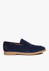 Suede Loafers with Engraved-Logo