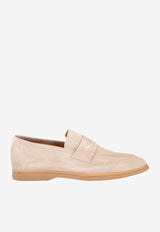 Suede Loafers with Penny-Strap