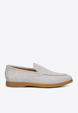 Suede Loafers with Engraved-Logo