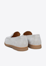 Suede Loafers with Engraved-Logo