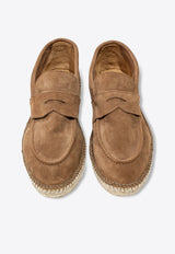 Suede Stitched Loafers