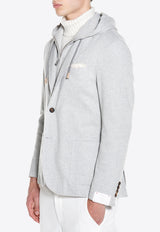 Single-Breasted Hooded Blazer