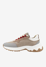 Leather-Blend Low-Top Sneakers